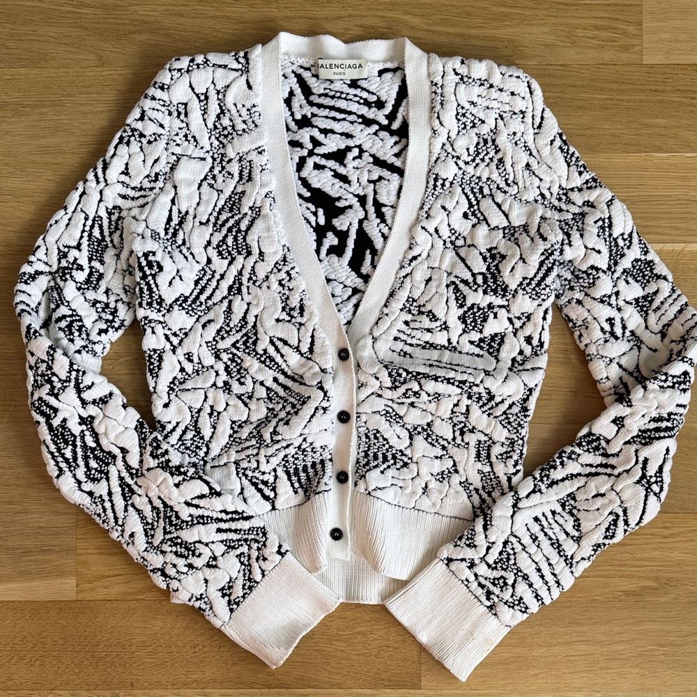 Balenciaga Monochrome Textured Cardigan